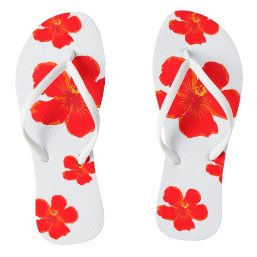 Rode Bloem Zomer Teenslippers (Voetbed)