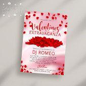 Rode bloemblaadjes Roze Valentijnsdag Extravaganza Flyer