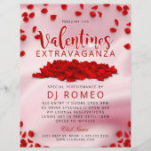 Rode bloemblaadjes Roze Valentijnsdag Extravaganza Flyer (Voorkant)
