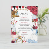 Rode Bloemen Alice in Wonderland Verjaardag 15 XV Programma (Staand voorkant)