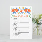 Rode bloemen Baby woord hussel spel (Staand voorkant)