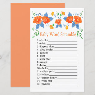 Rode bloemen Baby woord hussel spel