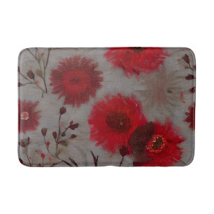 Rode bloemen badmat