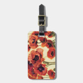 Rode bloemen bagagelabel (Voorkant verticaal)