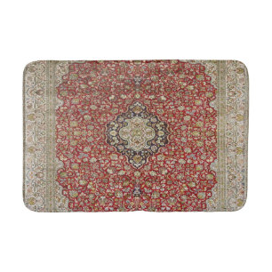 Rode bloemen bloem Perzisch Turks patroon elegant Badmat