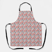 Rode bloemen, bloem, retro, rood en wit schort (Voorkant)