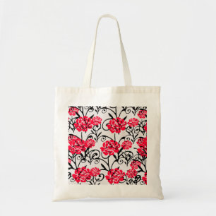 Rode Bloemen Bloemen Illustratie Patroon Ontwerp Tote Bag