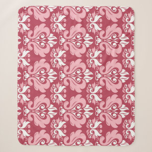 Rode Bloemen: Bord Beige Naadloos Sherpa Deken
