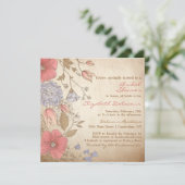 Rode Bloemen Bridal Shower Kaart (Staand voorkant)