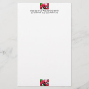 Rode bloemen briefpapier