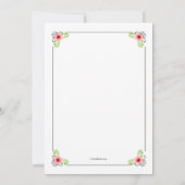 Rode Bloemen Bruids Douche Uitnodiging (Achterkant)