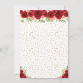 Rode Bloemen Brunette Haar Prinses Verjaardagsfees Kaart (Achterkant)