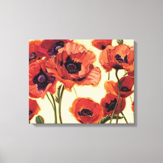 Rode bloemen canvas afdruk (Voorkant)