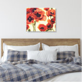 Rode bloemen canvas afdruk (Insitu (Slaapkamer))