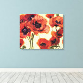 Rode bloemen canvas afdruk (Insitu (Houten vloer))