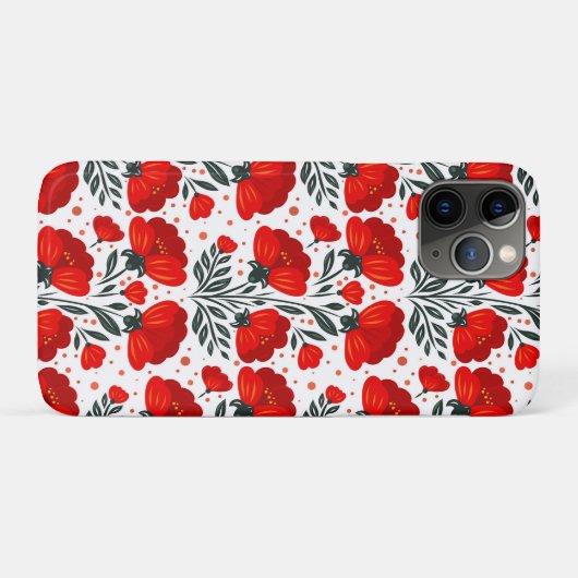Rode bloemen Case-Mate iPhone case (Achterkant (horizontaal))