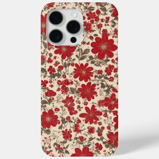 rode bloemen Case-Mate iPhone case (Achterkant)