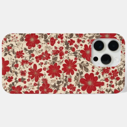 rode bloemen Case-Mate iPhone case (Achterkant (horizontaal))