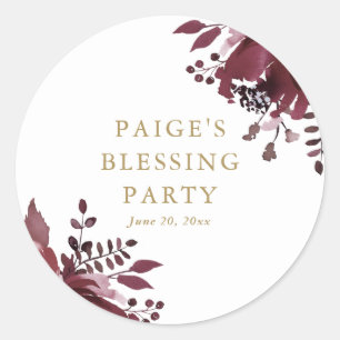 Rode Bloemen Christelijke Moeder en Baby Zegening Ronde Sticker