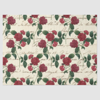  rode bloemen en cursief schrijven op ivoor tissuepapier