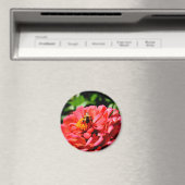 rode bloemen en honingbij magneet (Insitu (Vaatwasser))