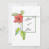 Rode bloemen God is een liefdeshuwelijk Kaart (Achterkant)