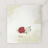 Rode bloemen groene bladeren bruiloft (Buitenkant ongevouwen)