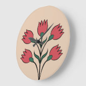 Rode bloemen grote klok (Hoek)