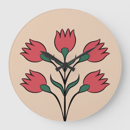 Rode bloemen grote klok (Voorkant)