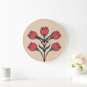 Rode bloemen grote klok (Huis)