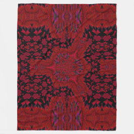 Rode bloemen in de tuin 3 fleece deken