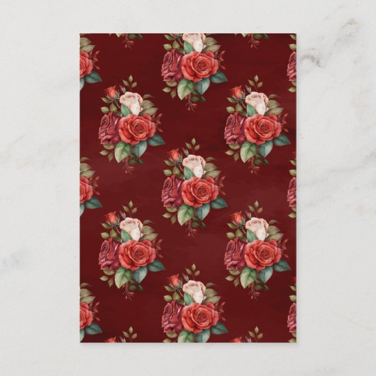 Rode Bloemen Indische Punjabi Sikh Trouwdetails Informatiekaartje (Achterkant)