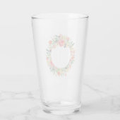 Rode Bloemen Kerst Krans Monogram Glas (Achterkant)