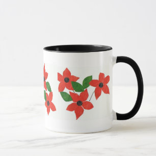 Rode bloemen koffie-Mok - ventilatorvermogen Mok