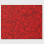 rode bloemen kunst cadeaupapier (Vlak)