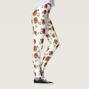 Rode bloemen Leggings