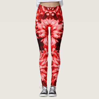 Rode bloemen Leggings