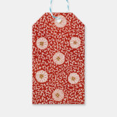 Rode Bloemen Levendig  Klassiek Patroon Cadeaulabel (Voorkant)