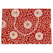 Rode Bloemen Levendig Klassiek Patroon Groot Cadeauzakje (Voorkant)