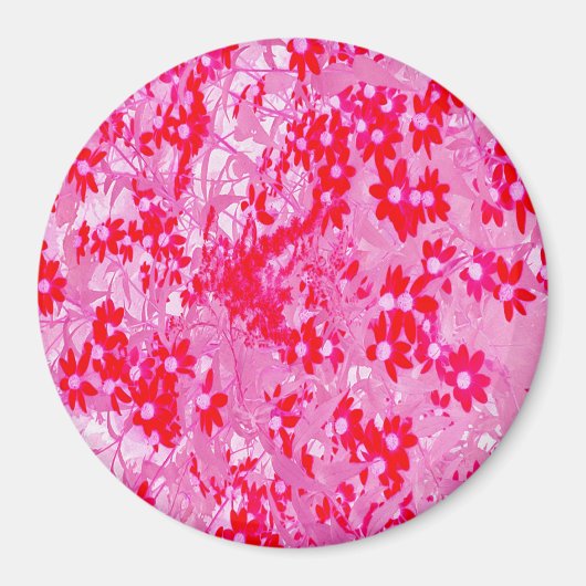  rode bloemen magneet (Voorkant)