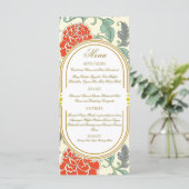 Rode bloemen met groene bladeren (Staand voorkant)