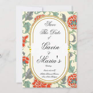 Rode bloemen met groene bladeren kaart