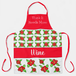 Rode bloemen met wit schort