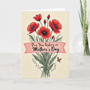 Rode Bloemen Moederdagkaart Kaart