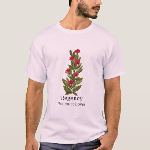 Rode bloemen ontwerp met Regency Romance Lover T-shirt