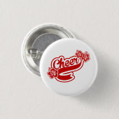 Rode bloemen pen of knopen ronde button 3,2 cm (Voorkant /achterkant)