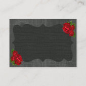Rode Bloemen Rozen Hout Gotische Trouwplaats Kaart Plaatskaartje (Voorkant)