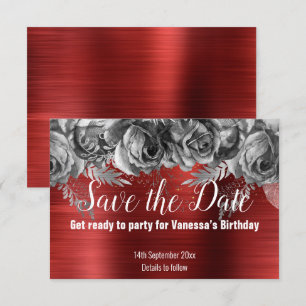 RODE BLOEMEN SAVE THE DATE RSVP KAART