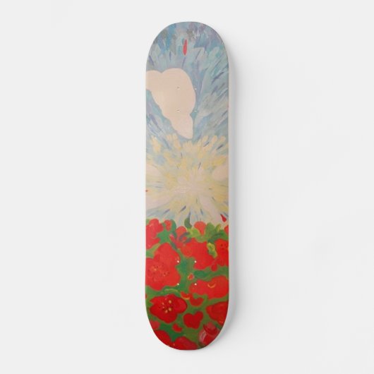 Rode Bloemen Skateboard (Voorkant)