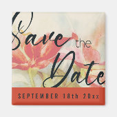 Rode bloemen sparen de datummagneet magneet (Voorkant)